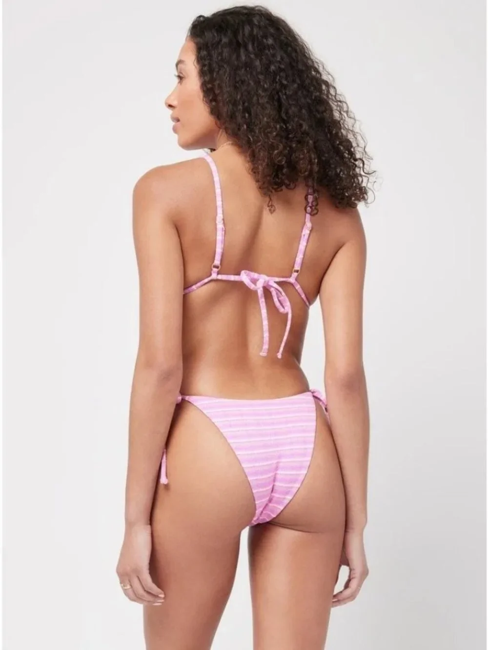 L*Space Lennox Bikini Bottoms in Electric Pique Stripe New Womens Swimsui